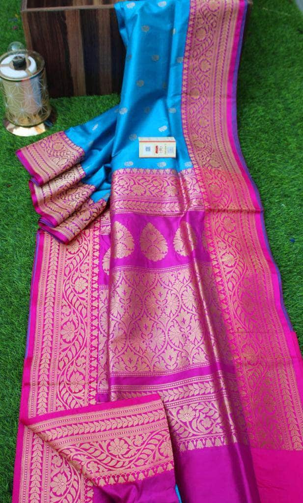 New Exclusive Banarasi Handloom Pure Khaddi Katan Silk Border Saree