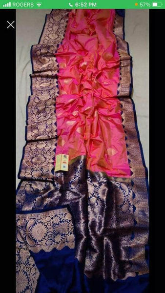 New Exclusive Pure Banarasi Handloom Khaddi Katan Silk Saree – FashionVibes