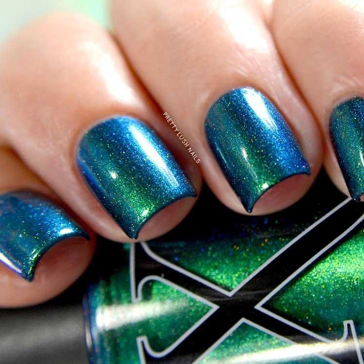 blue green nail polish