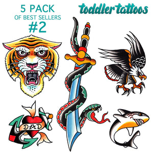 Toddler Tattoos Traditional Sheet 01 - Timeless Thrills