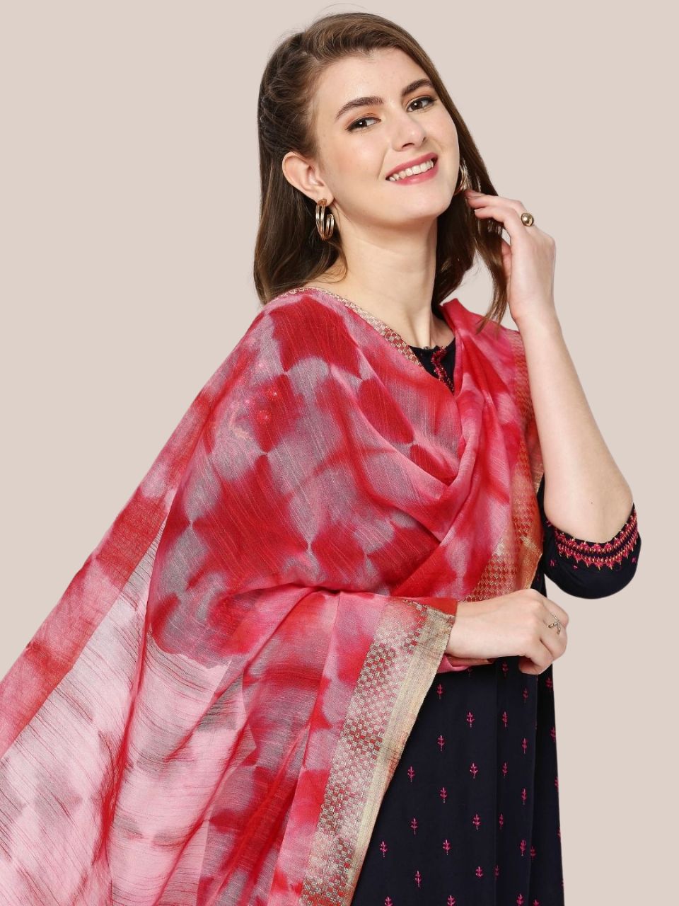 Pink Tie and Dye Blended Silk Dupatta – Dupatta Bazaar