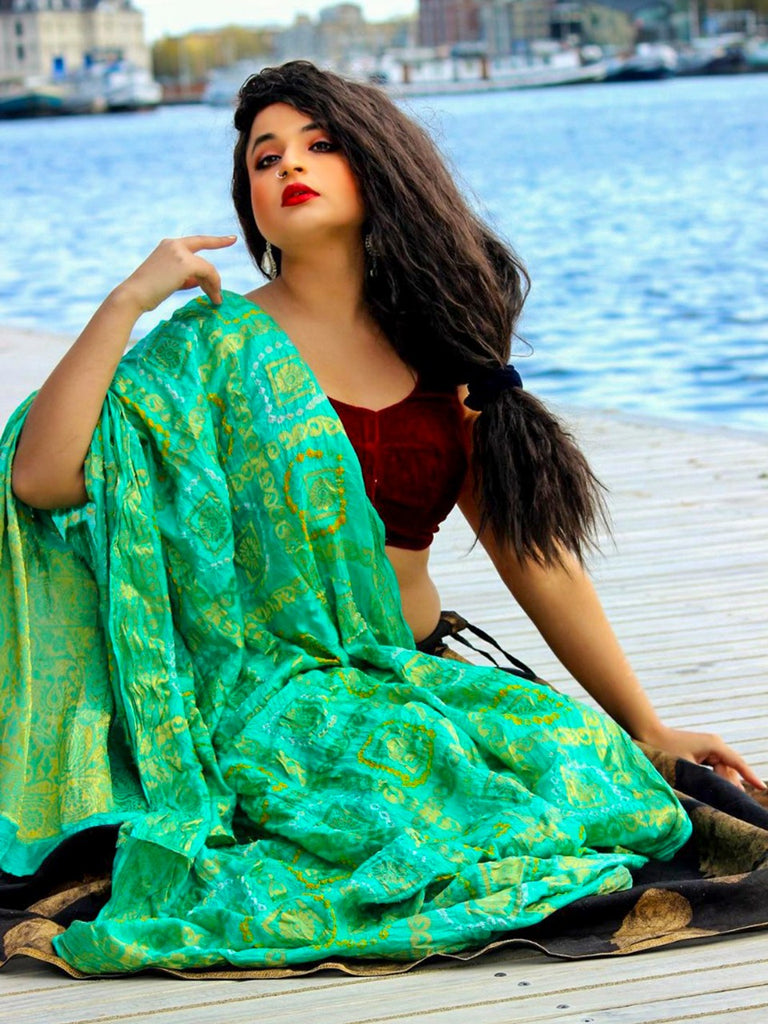 Sea Green Dupatta, bandhej Dupatta, largest collection of dupattas, silk  dupattas, banarasi dupatta – Dupatta Bazaar