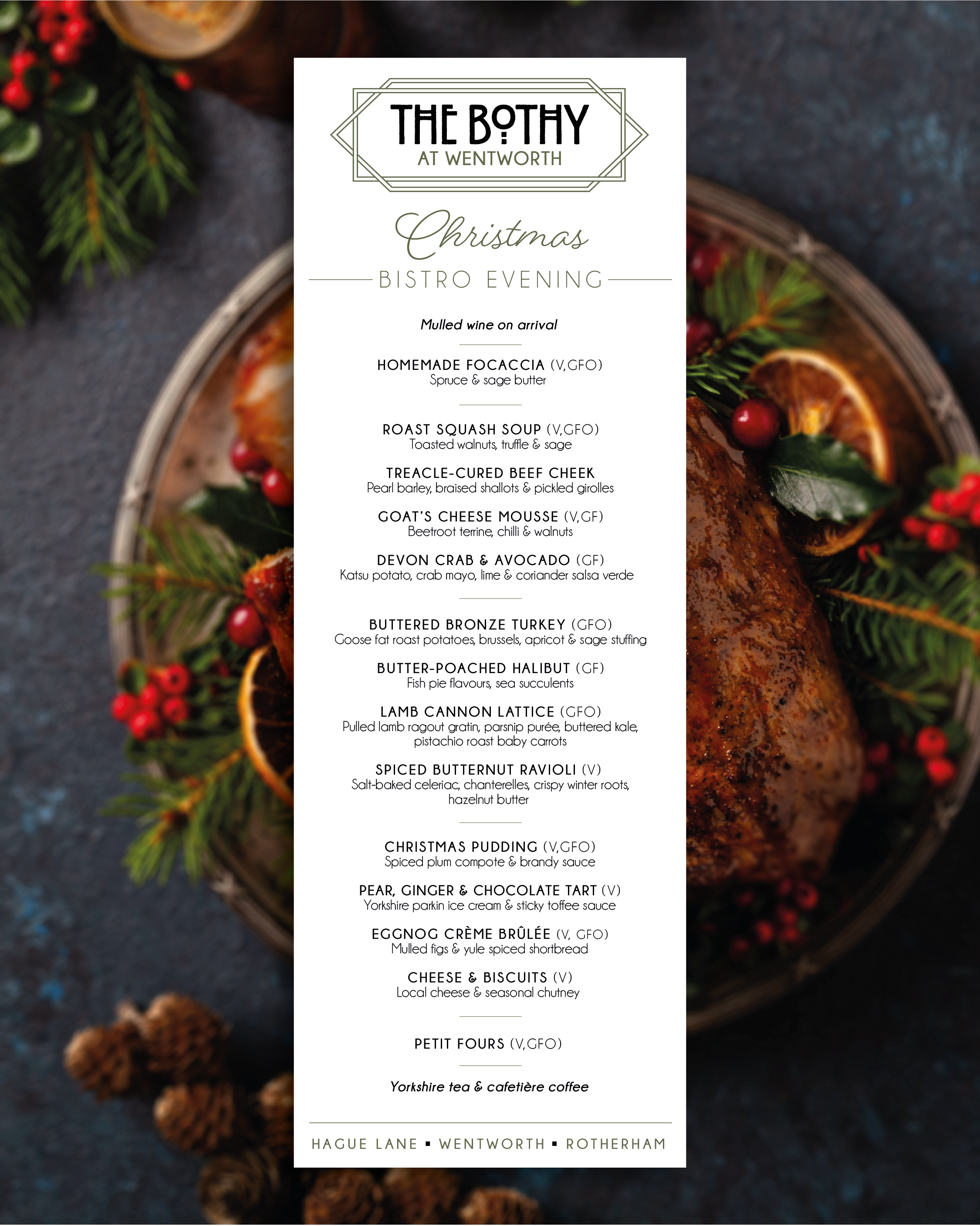 The Bothy Christmas Bistro Evening Menu