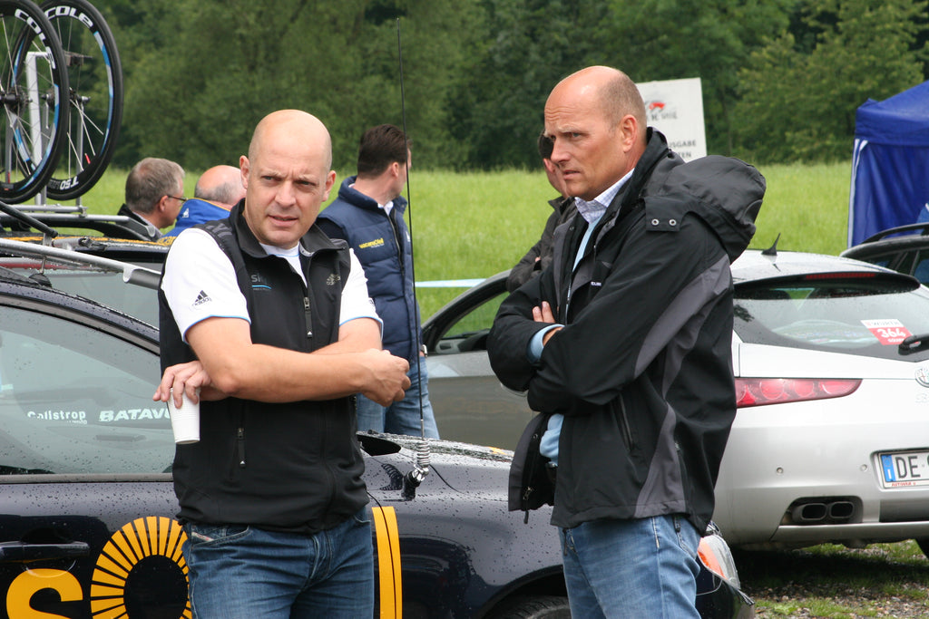 Dave Brailsford (l) and Bjarne Riis (r). Photo by Shane Stokes