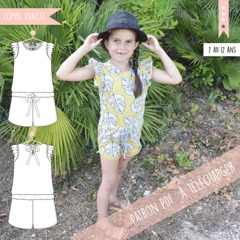 patron combinaison short fille vanille 7 au 12 ans pdf