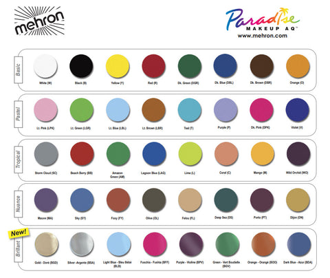 Mehron Paradise Makeup AQ Pro Palette - Basic Colors