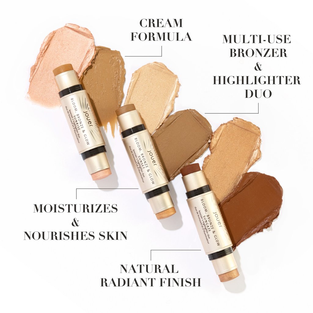 Jouer Bloom, Bronze & Glow Bronzer + Highlighter Duo style image