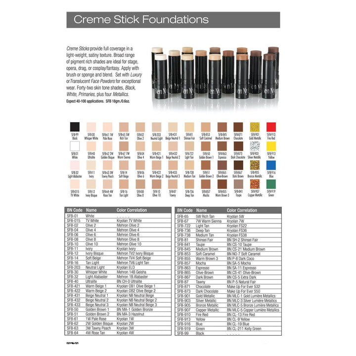 Ben Nye Creme Stick Foundation style image