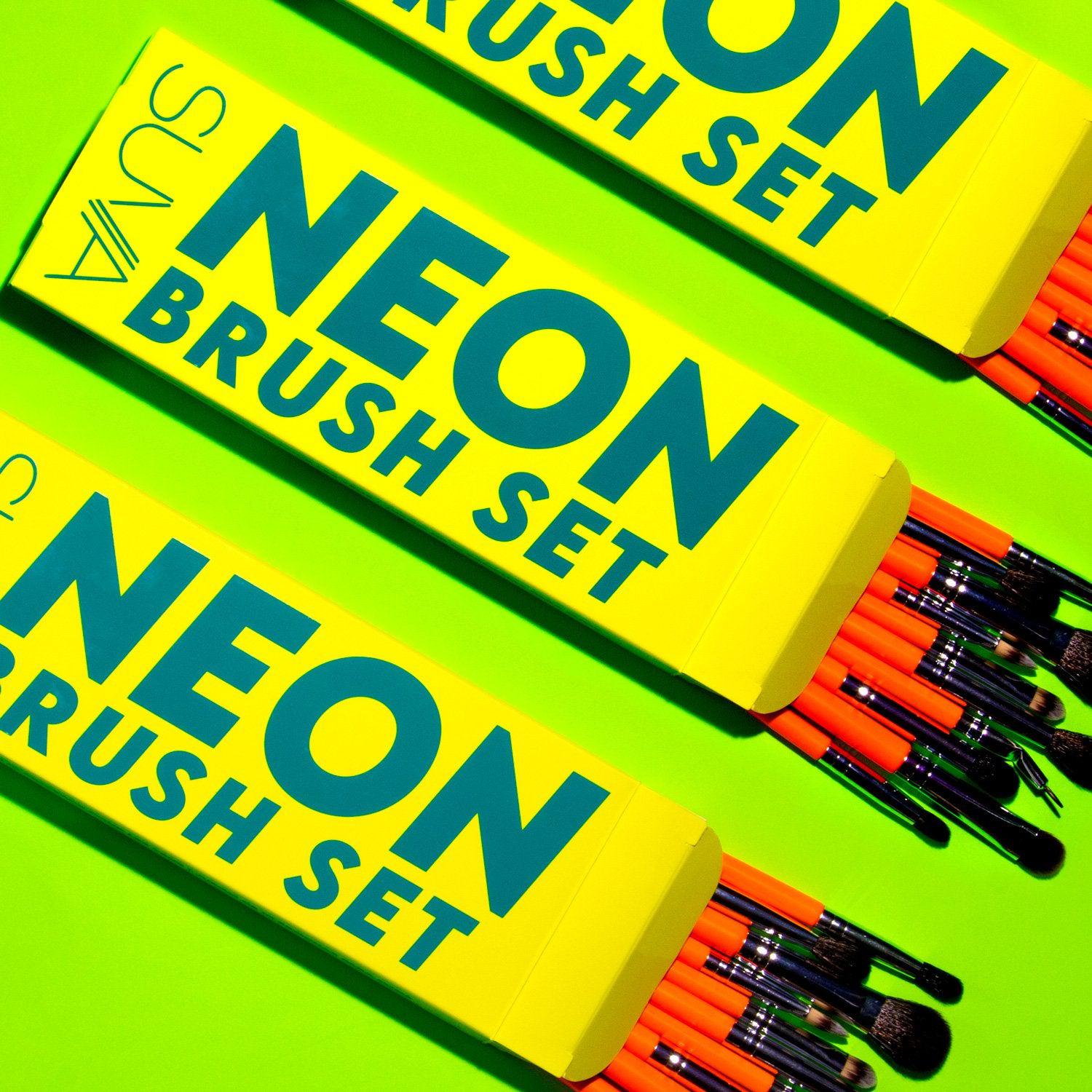 SUVA Beauty Neon Brush Set (10 Eye Brushes)