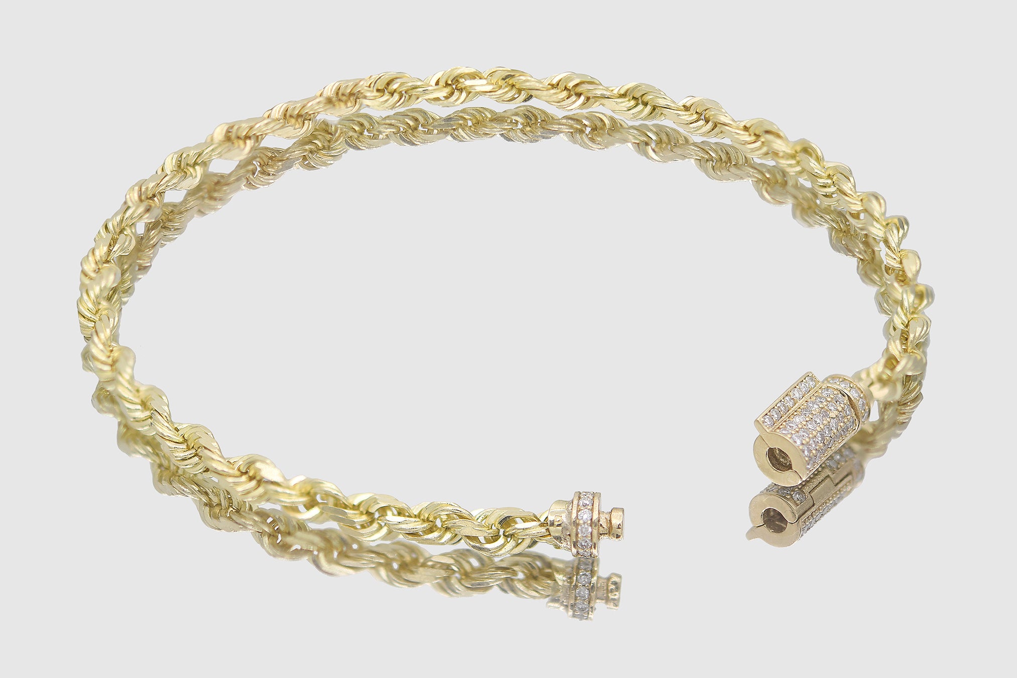 rope chain with diamond lock