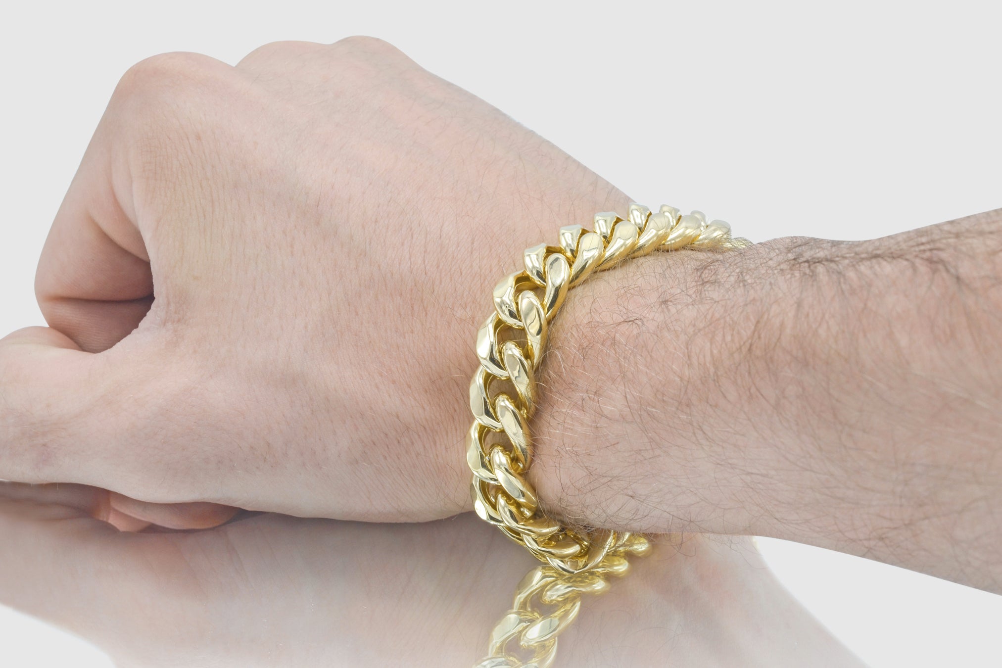 13mm 14K Miami Cuban Gold Bracelet | Uverly