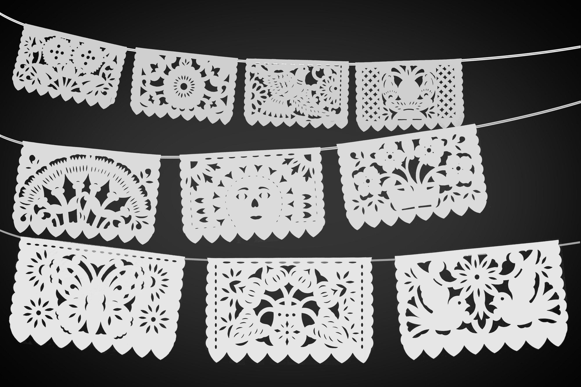 White Papel Picado 5 Pk 60 Feet Long Ws700 Wedding Dream 3466