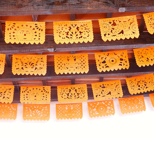 Orange Mexican Papel Picado Banners 5pk 60 Feet Ws222 Fiestaconnect 5854
