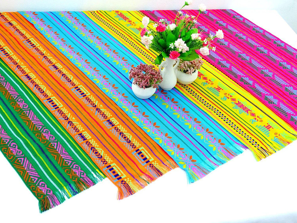  Holicolor 8 Pack Mexican Table Runners 4 Colors 14x110 Inches  Large Rainbow Mexican Theme Party Decorations for Cinco de Mayo Fiesta Party  Serape Table Runner (Pink Purple Red Blue) : Home