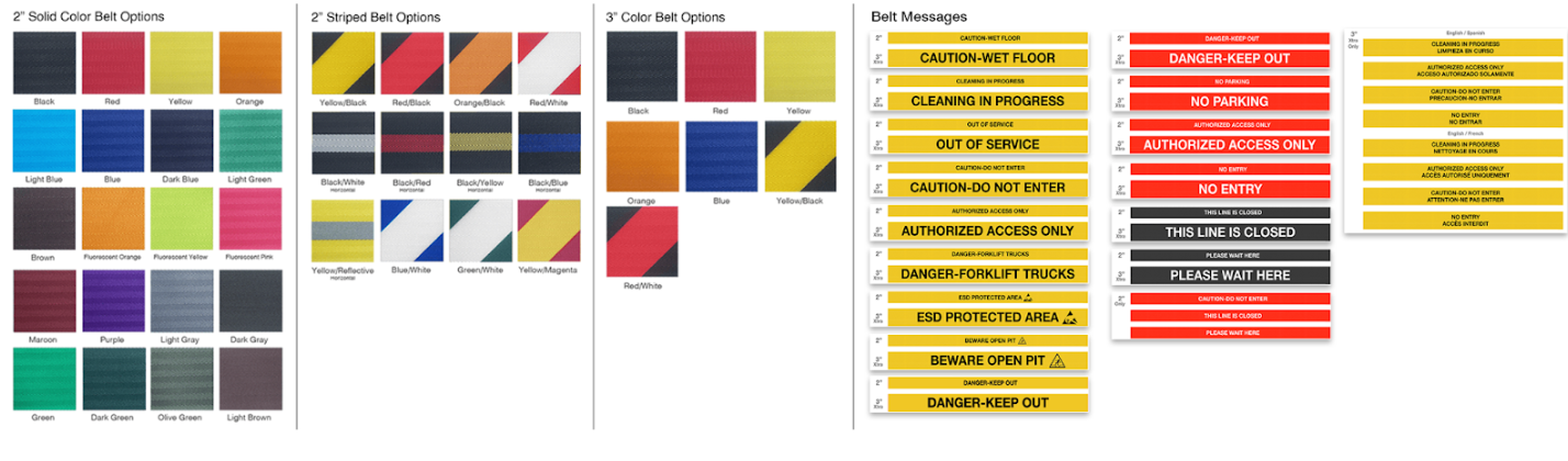 Color pallet and options for messages