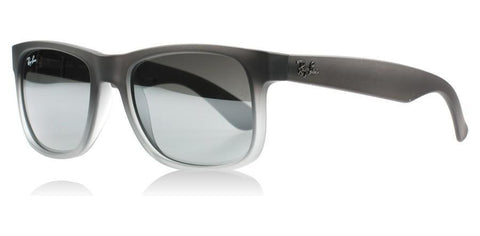 ray ban rb4165 justin sunglasses rubber grey with grey transpare