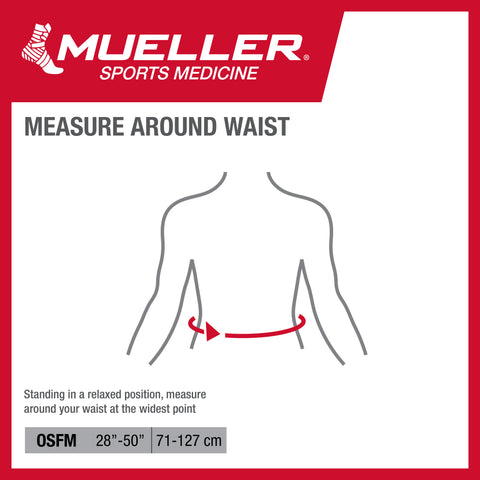 Mueller Adjustable Back Brace Size Chart