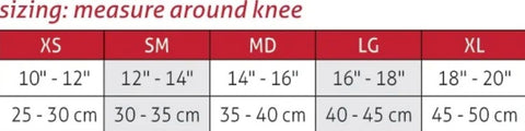 Mueller Comfort Closed Patella Knee Sleeve Size Chart