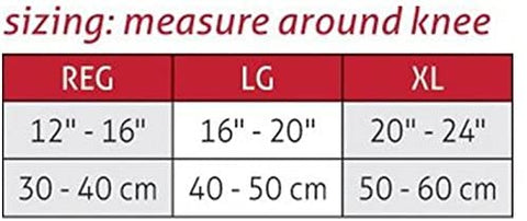 Mueller Hinged Wraparound Knee Brace Size Chart