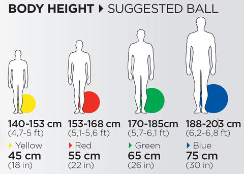 Theraband Exercise ball sizing chart