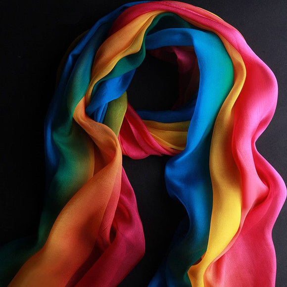 Lgbt Rainbow Color Chiffon Scarf For Pride Parade Myprideshop 3404