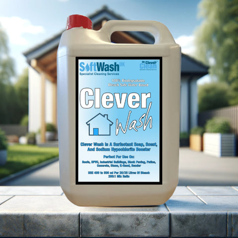 Clever Wash Surfactant for soft washing roof tiles