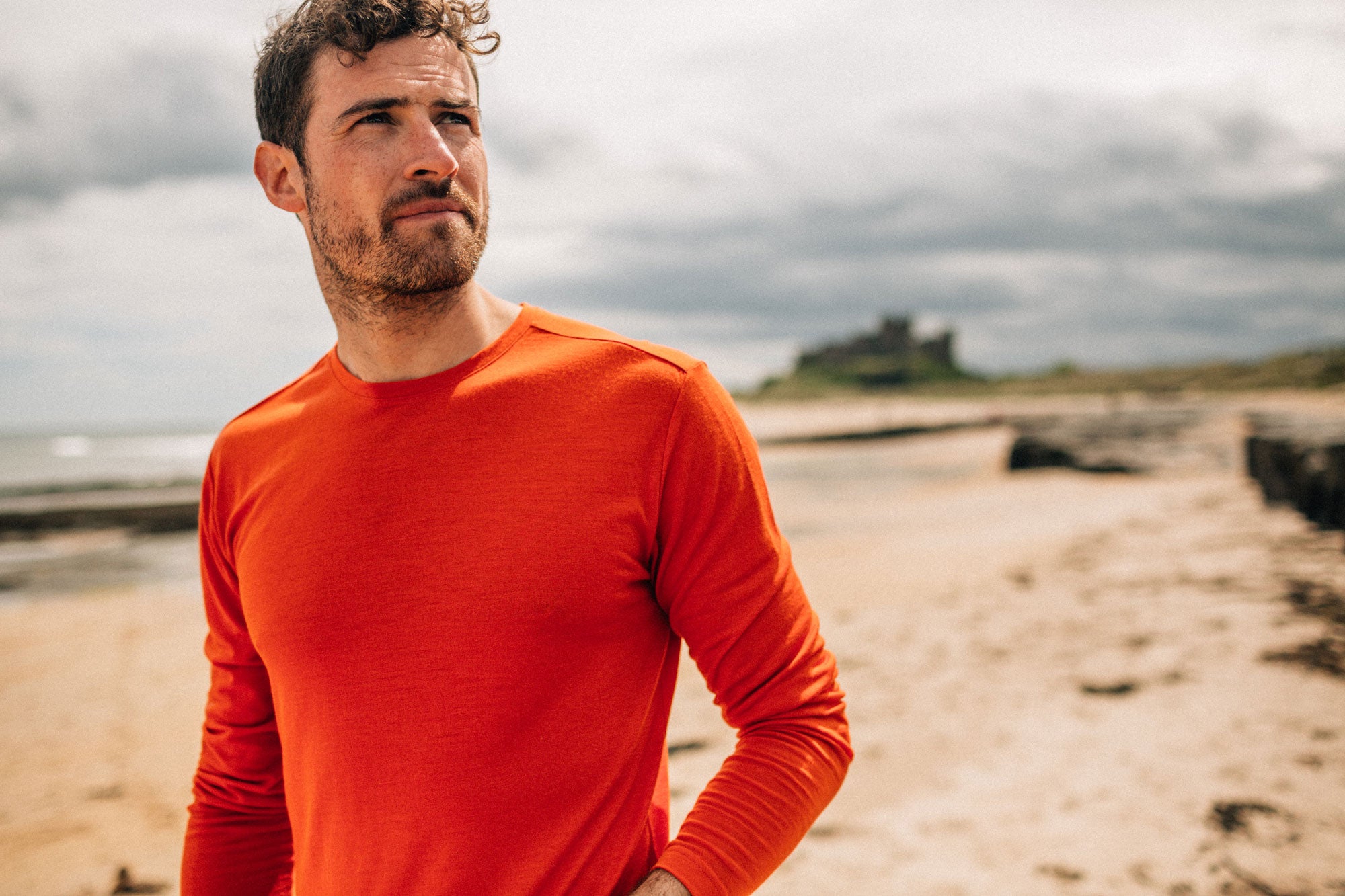 Mens Eddy Merino Base Layer in Flame