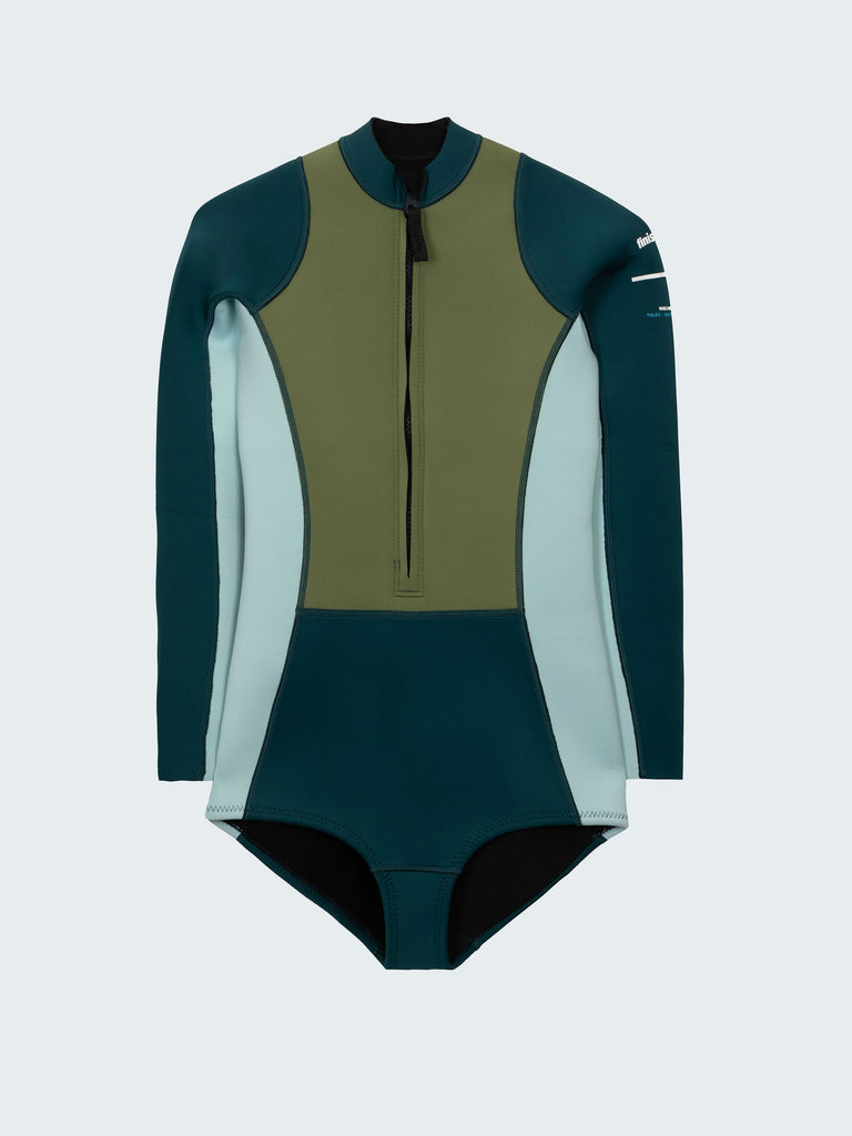 Innerwin Ladies Surfing Swimwear Two Piece Swimsuit Long Sleeve Athletic Bathing  Suit Rash Guard Boat Black 2XL 