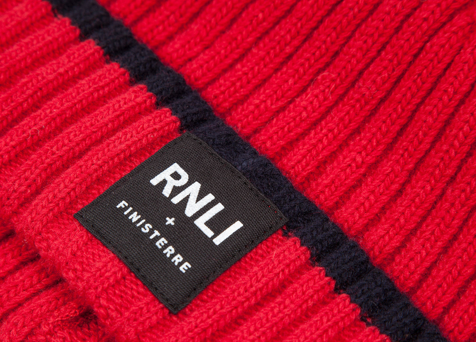 RNLI Runswick Red Wool Fisherman's Rib Beanie | Finisterre