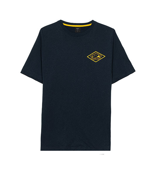 Men's Navy Finisterre Logo Organic Cotton T-Shirt