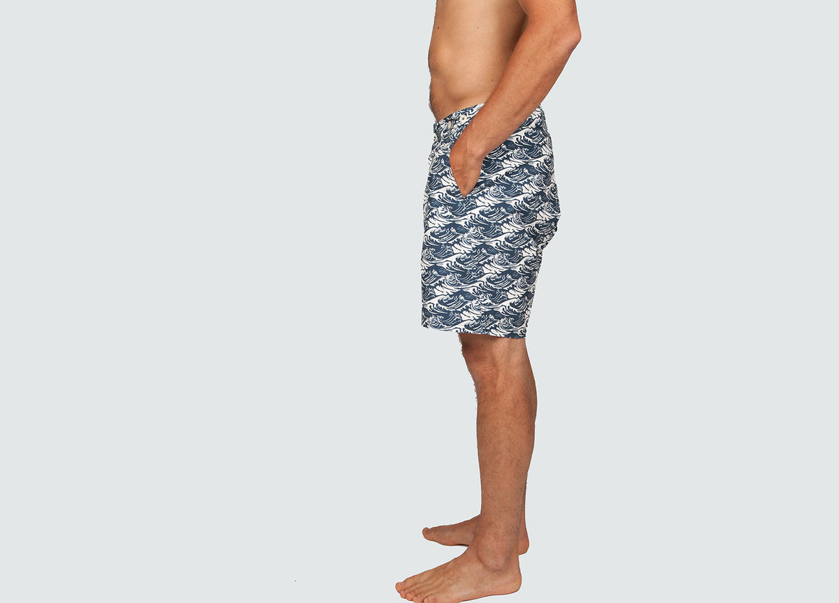Men's Talland Blue Stripe Beach Swim Shorts | Finisterre