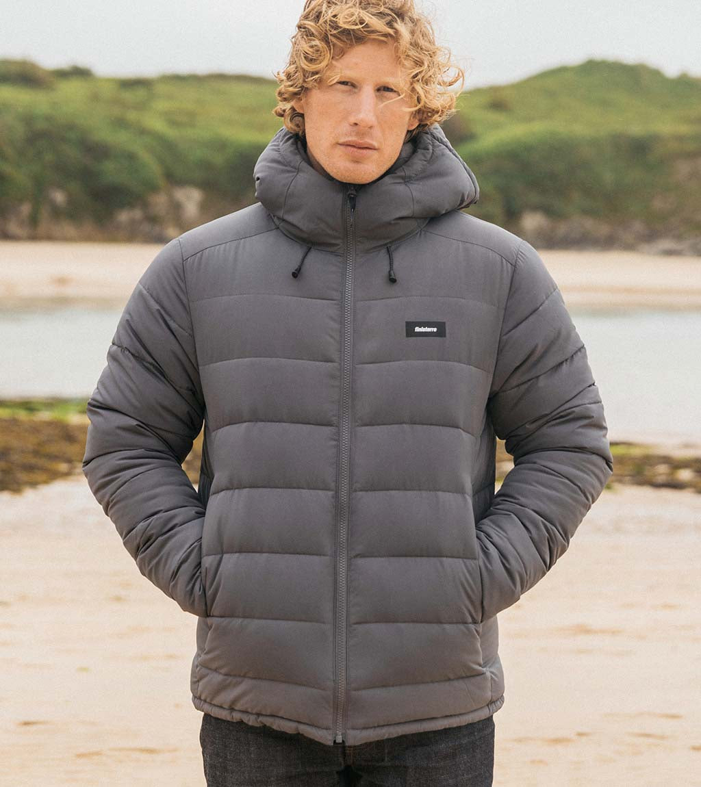 Men's Grey Insulated Puffer Jacket - Nebulas | Finisterre