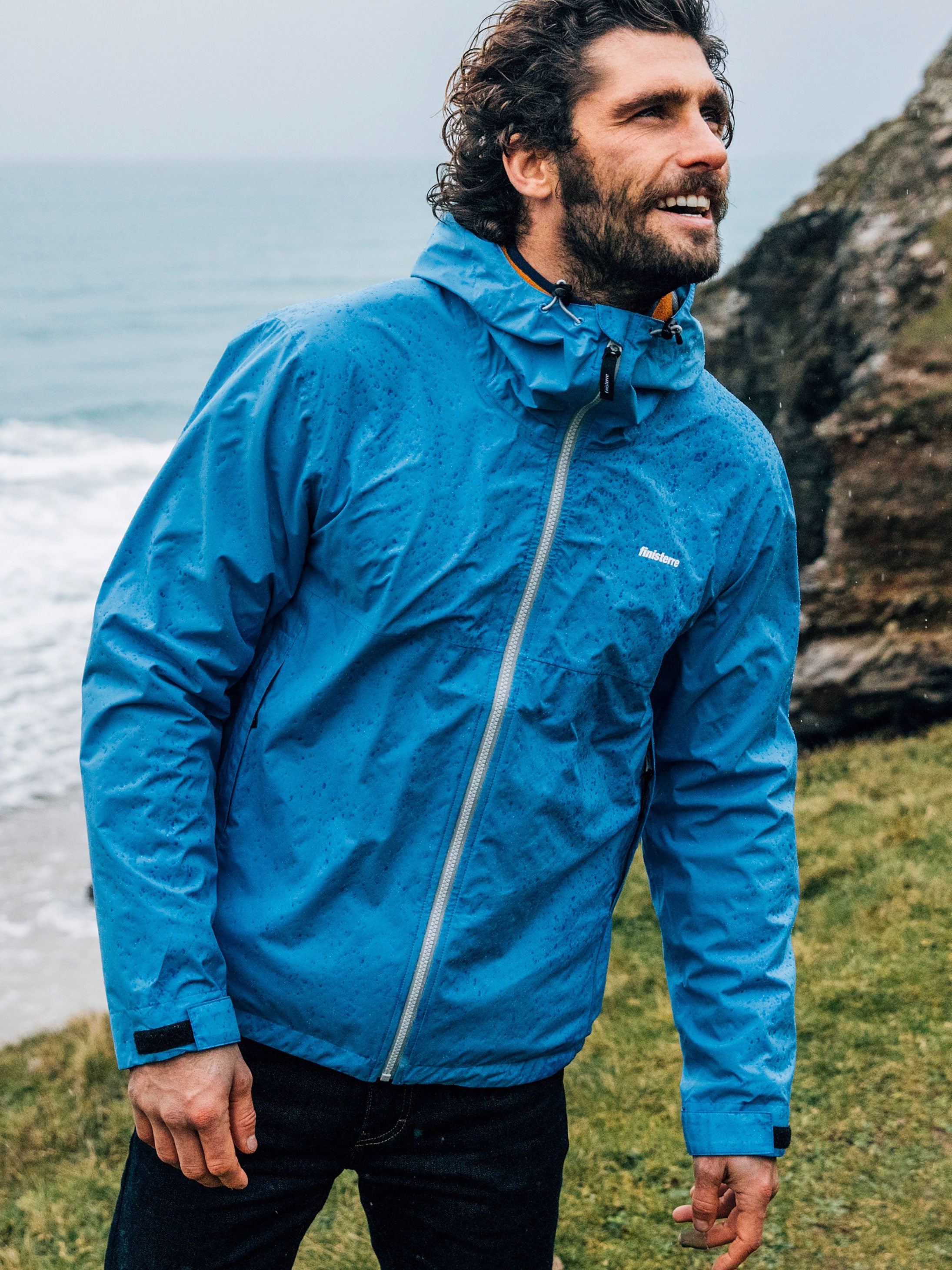 Men's Blue Lightweight Waterproof Jacket | Finisterre