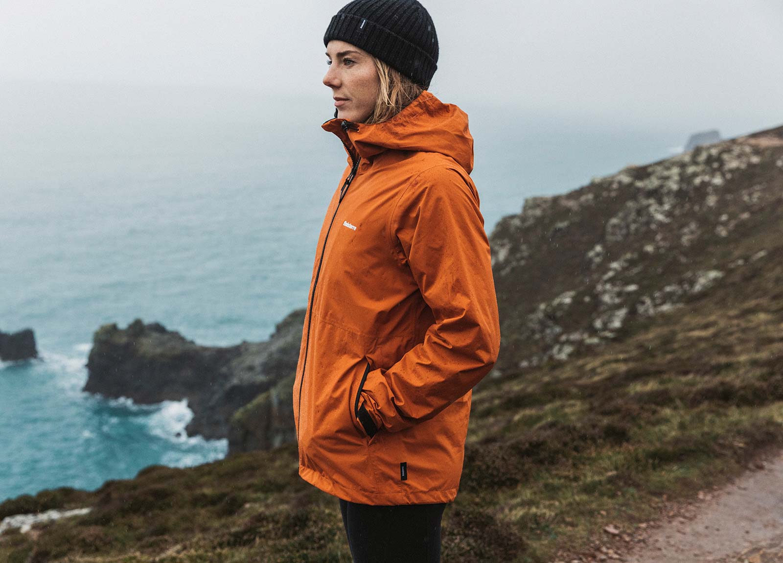 Women's Orange Lightweight Waterproof Jacket | Finisterre