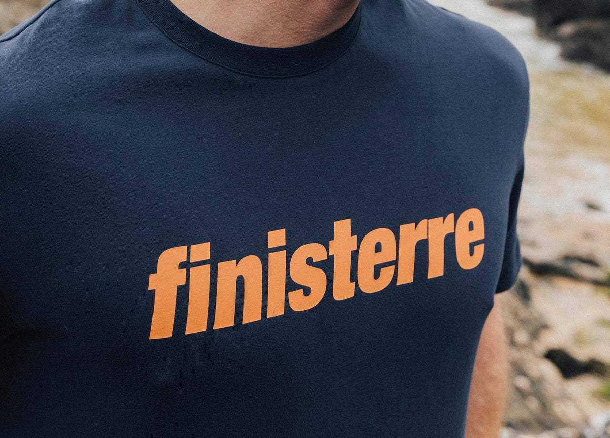 Men's Navy Blue Printed T-Shirt - Big Logo | Finisterre