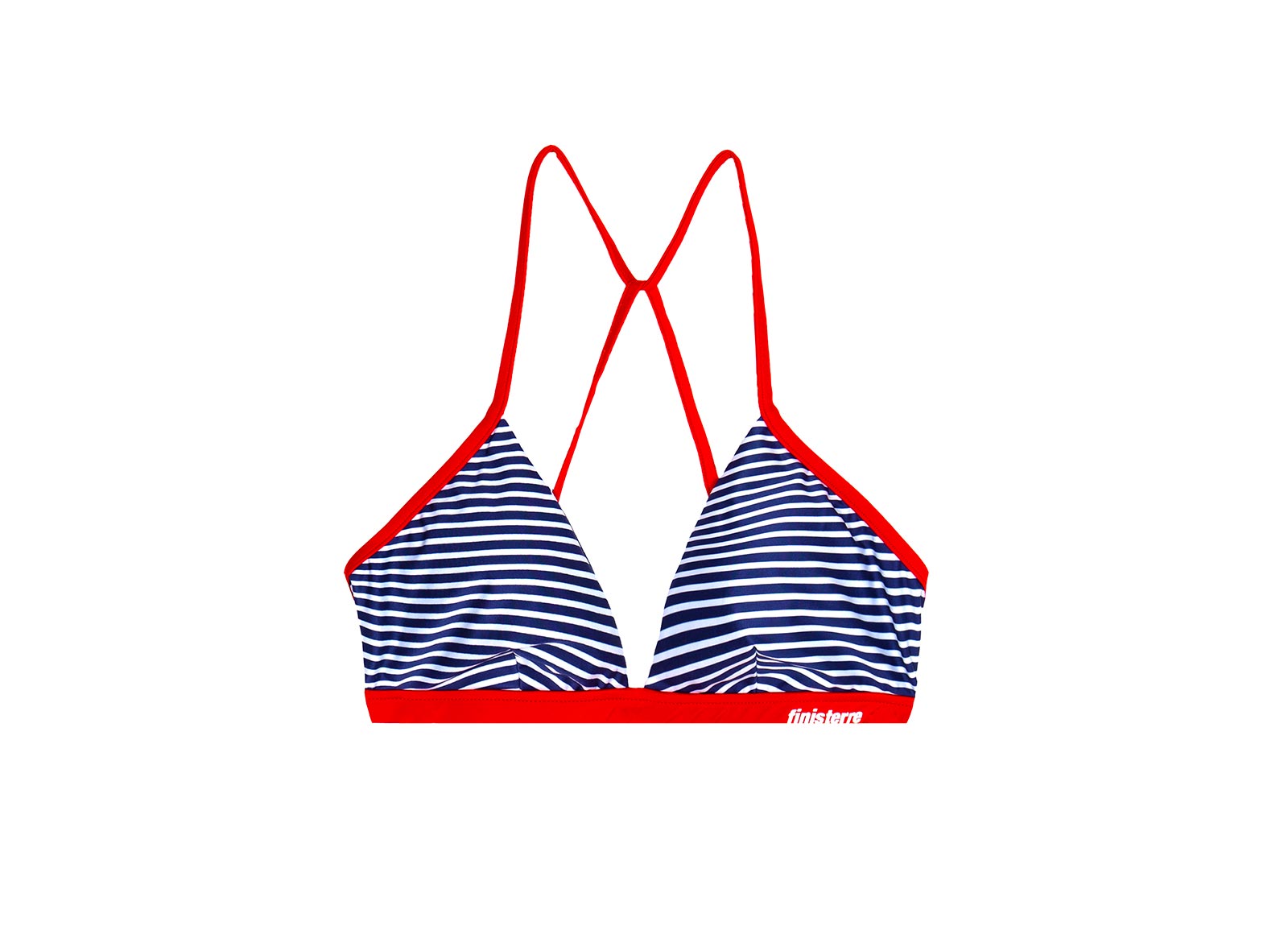 Women's Navy Striped Triangle Bikini - Zenith | Finisterre