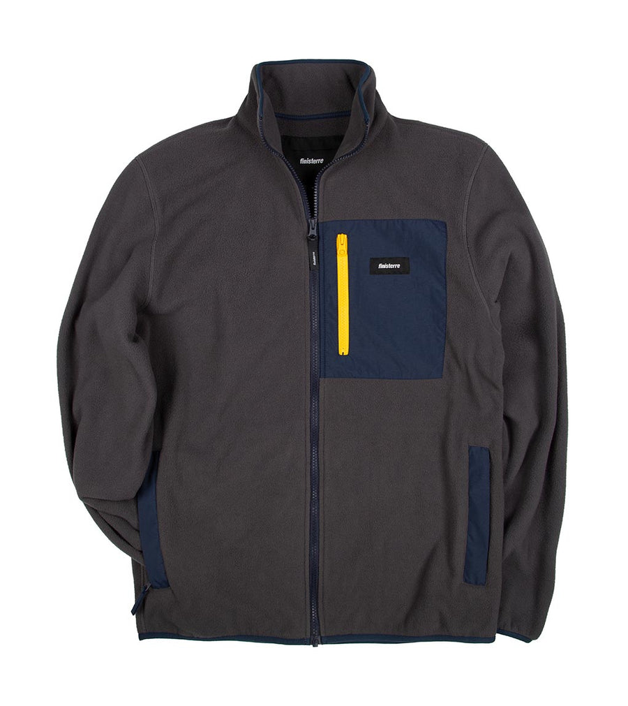 Men's Charcoal Zip Up Fleece - Axiom | Finisterre