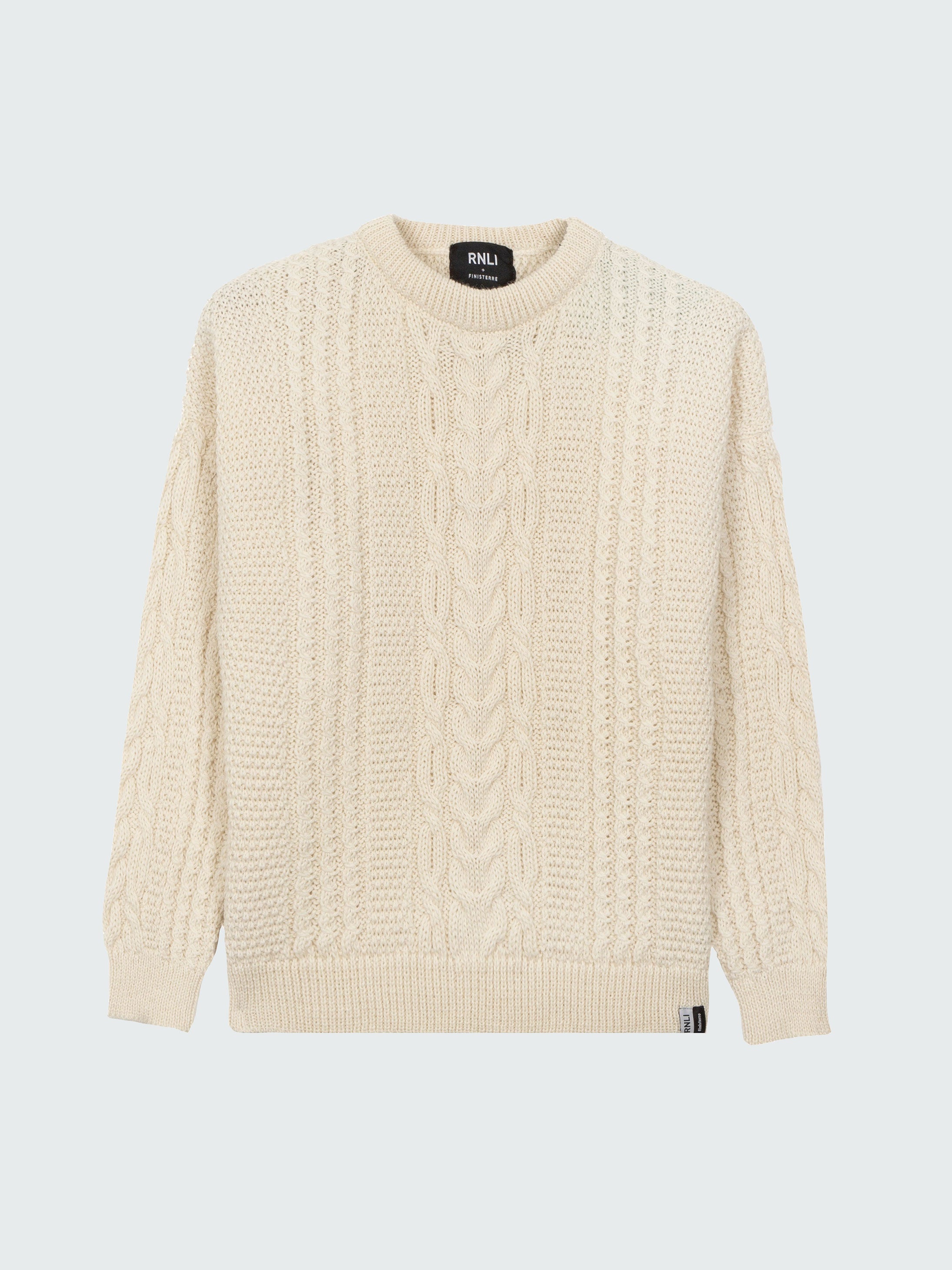 Women's Cable Knit Jumper (Cream) | RNLI + Finisterre