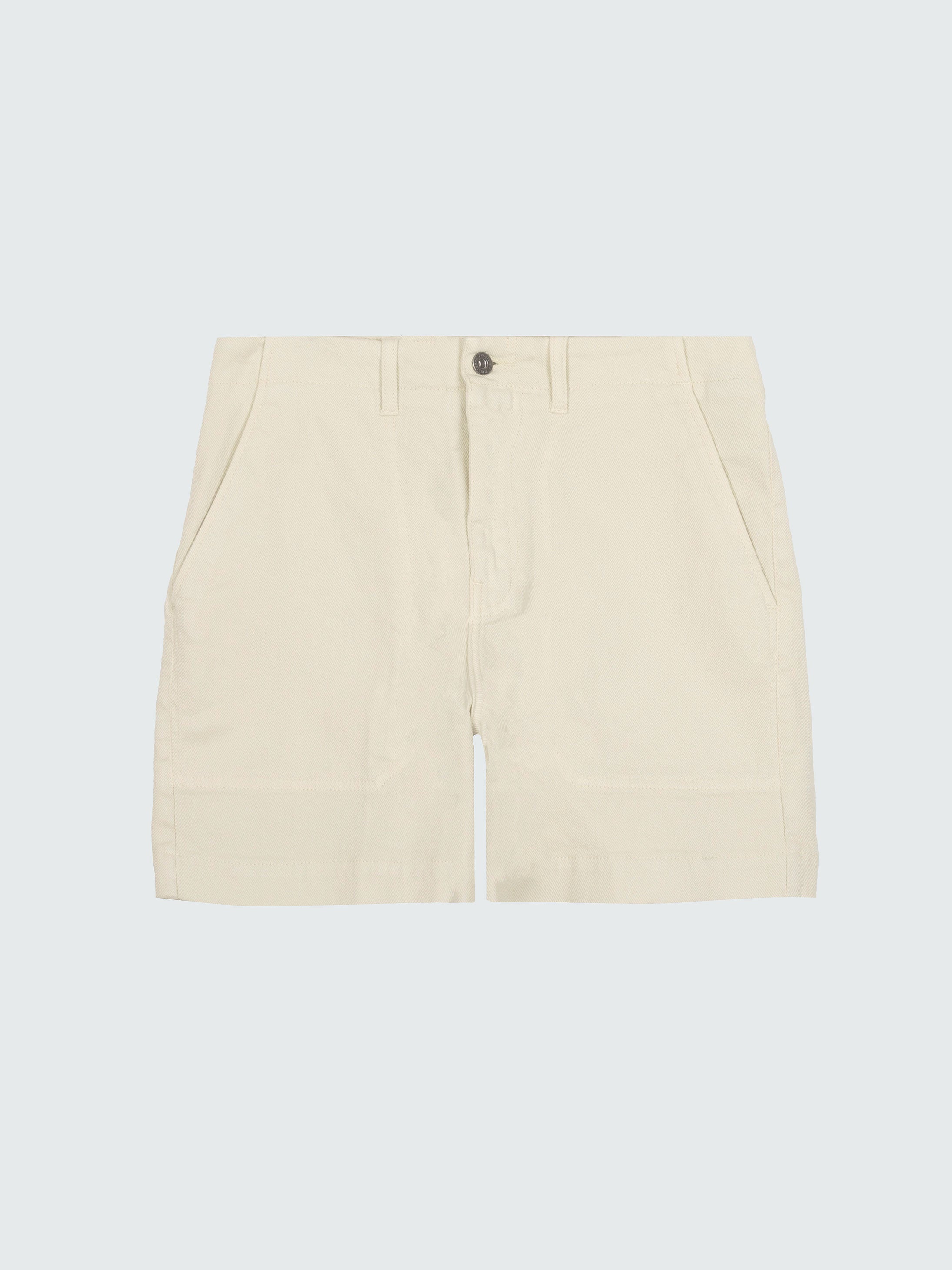 Women's White Twill High Waisted Shorts - Yarrel | Finisterre
