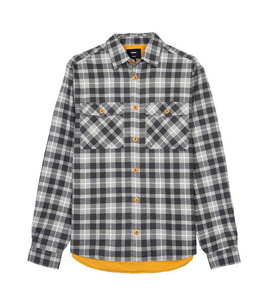 Men's Grey Check Organic Cotton Overshirt - Wanson | Finsiterre ...