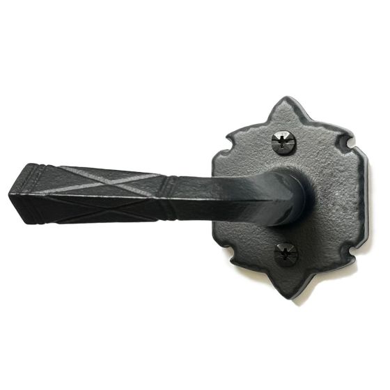 Double Lever Passage Set - 2-3/8" Inch Backset - Large Warwick Rose - Matte Black Finish - Sold as Set