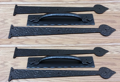 Decorative cast iron hinges and handles