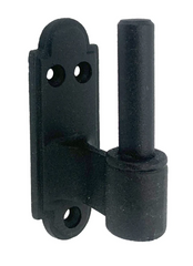 Cast iron strap hinge pintle with black powder coat finish