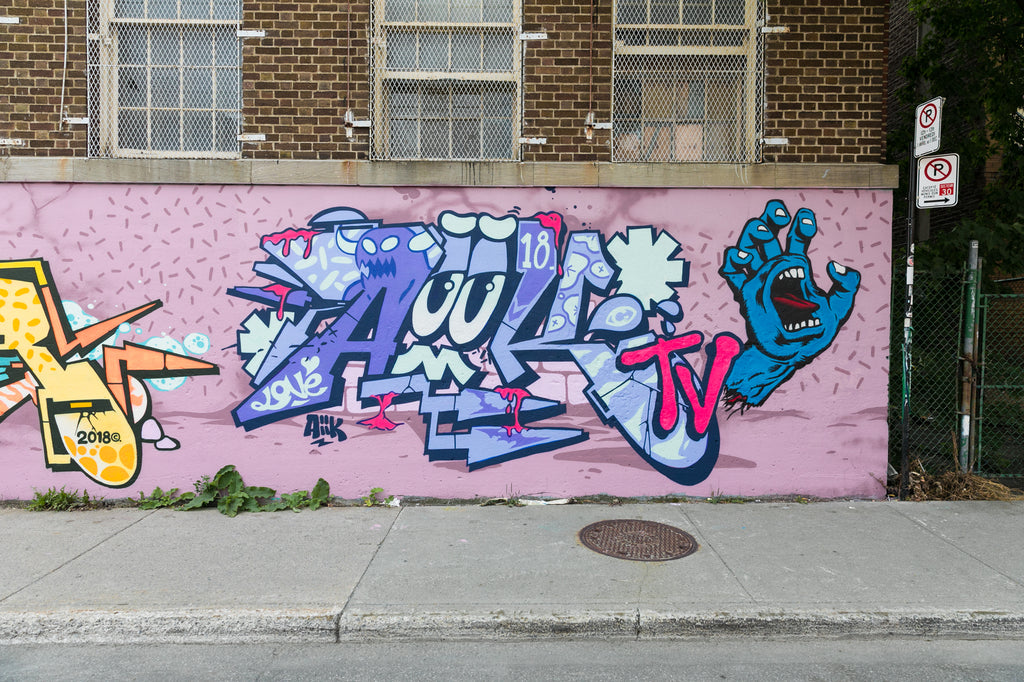 Aiik 123klan graffiti summer street art montreal skateboard