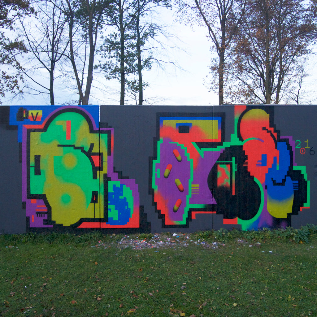 mutli colors best mural selection by 123klan graffiti art