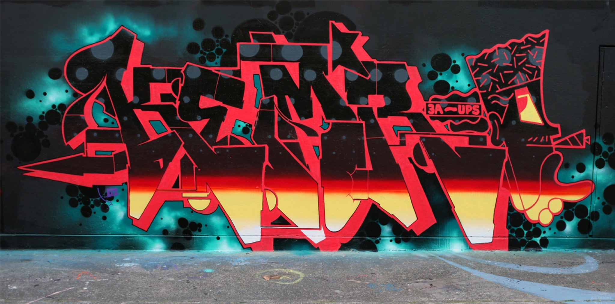 graff kem5 bandit art wall
