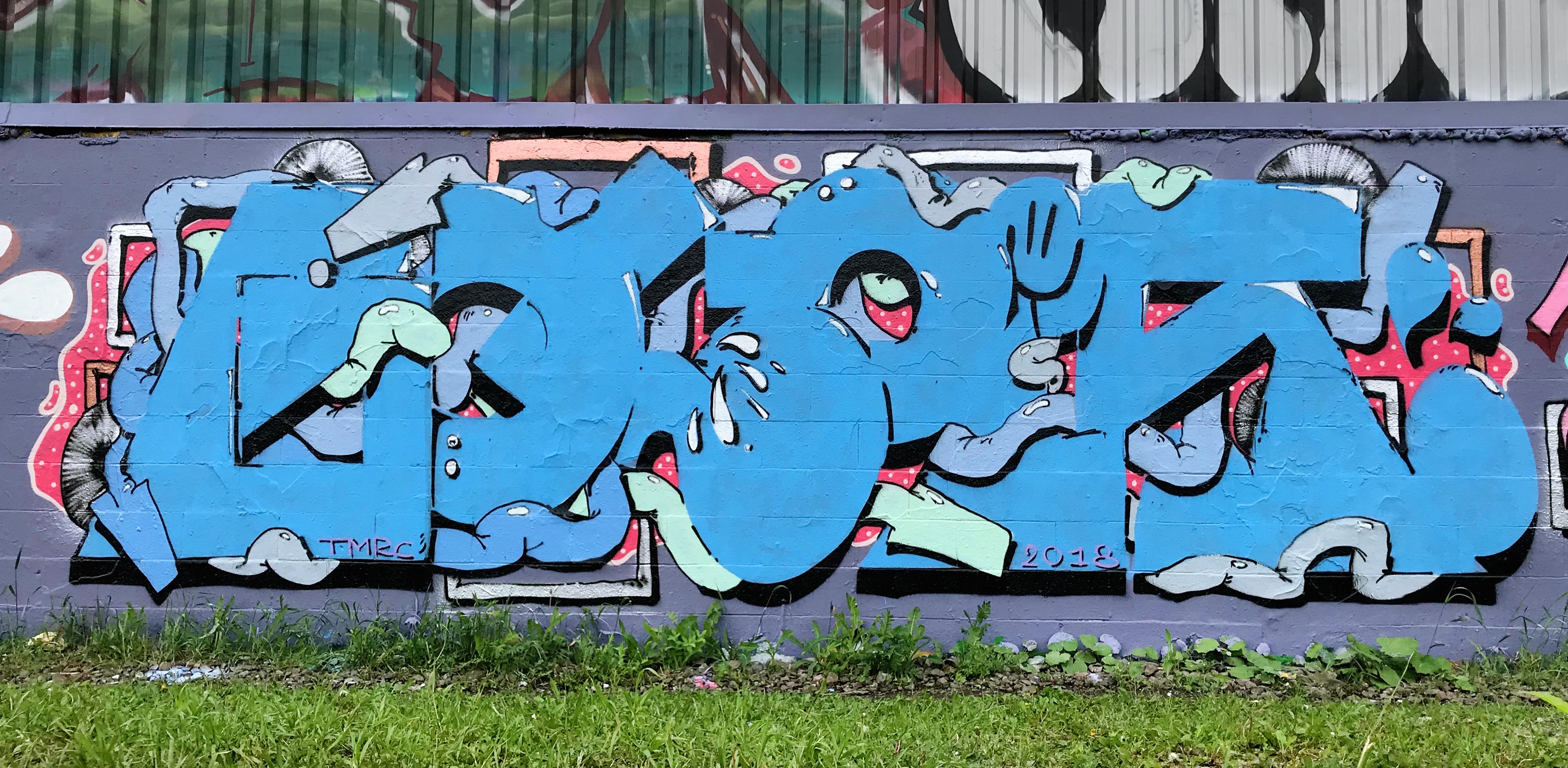 123klan graffiti art mural by scien and klor golois montreal streetart