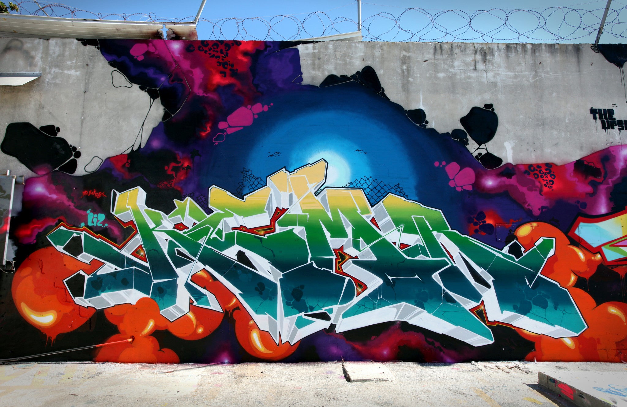 graffiti art piece wall kems kemer kem5 all chrome bandit1sm