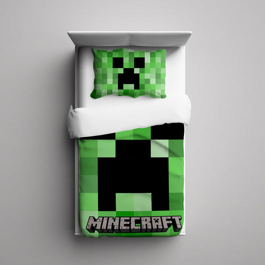 Minecraft Creeper 3 Pieces Bedding Set Fancyhouze