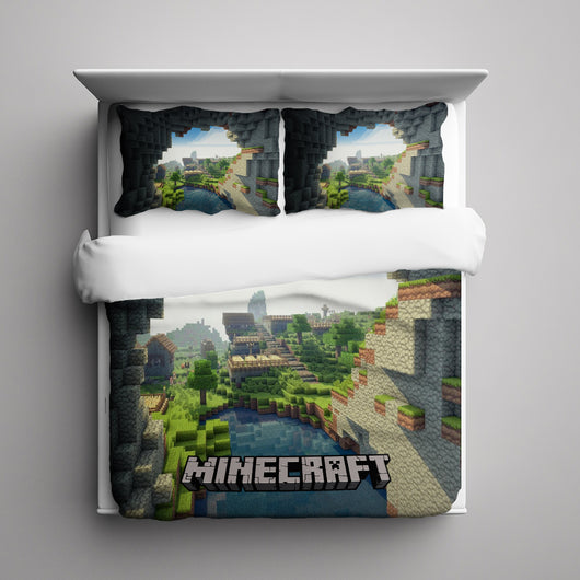 World Of Minecraft 3 Pieces Bedding Set Fancyhouze
